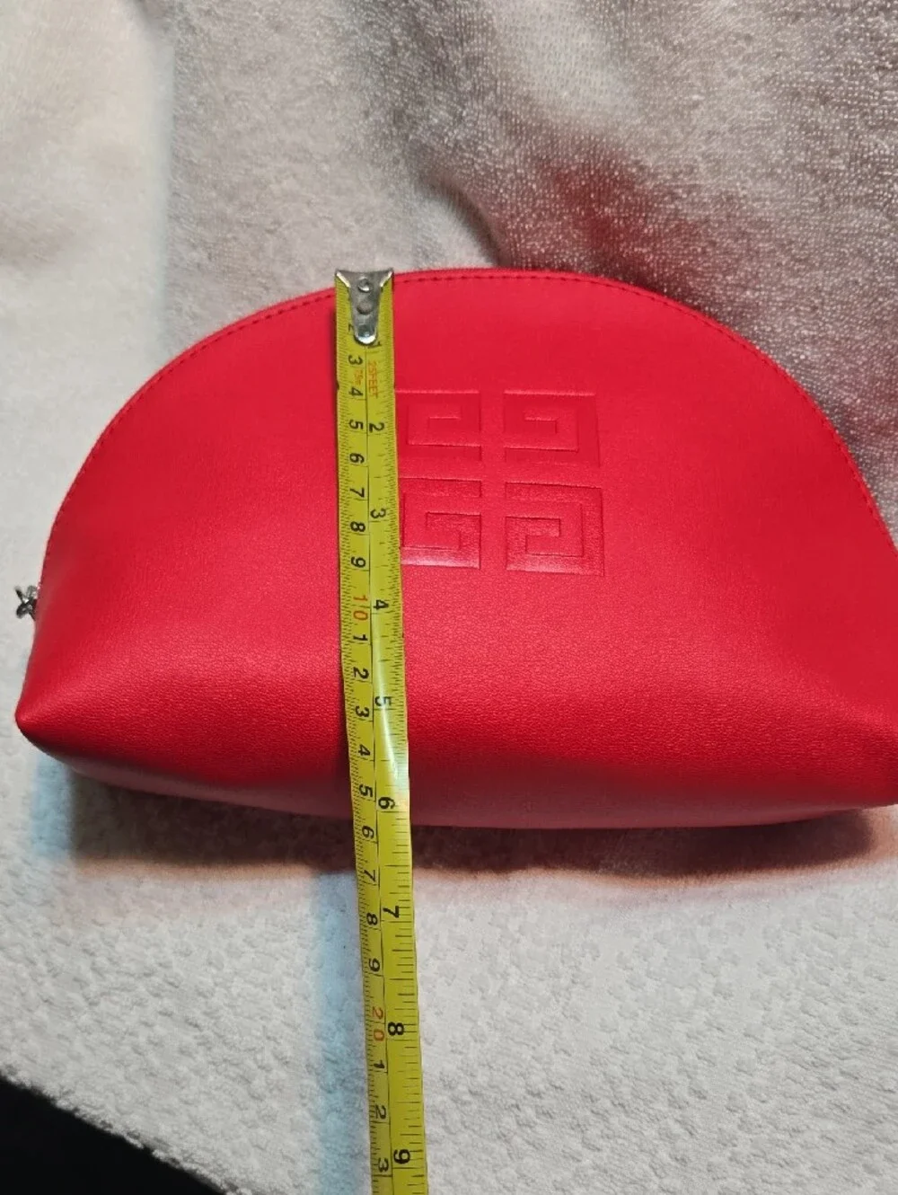 Givenchy Red Embossed Leather Cosmetic Case